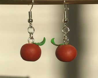 Polymer clay orange earrings