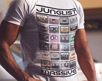 T-shirt drum and bass | Junglist Tshirt massif | Cassettes drum and bass | T-shirt DNB | Mixtapes de musique | Cadeau de musique