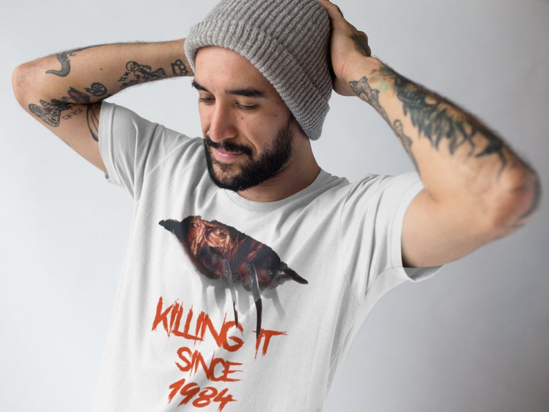 Freddy Krueger Shirt | 1984 Geburtstags tshirt | killing it T-Shirt | Nightmare on ulm street tshirt | Lustige Grusel Geschenke | Horror Tshirt Bild 2