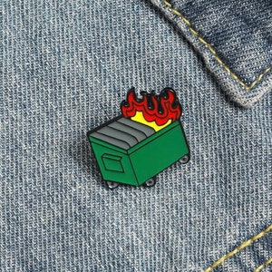 Dumpster Fire Enamel Pin