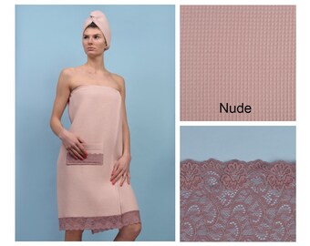 Women’s Adjustable Waffle Weave WRAP for Spa Bath Gym Made in Turkey Hot Pink Women’s Adjustable Waffle Weave WRAP for Spa Bath Gym Made in Turkey Hot Pink