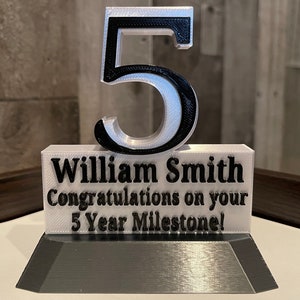 Custom 3D Printed Employee Anniversary Award: Recognition Gift