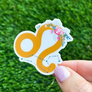 Leo Sticker / Floral Zodiac Sticker / Floral Astrology Sticker / Leo Constellation Sticker / Leo Stars / Leo Decal