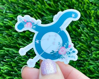 Pegatina floral del zodiaco Tauro: vinilo duradero de astrología