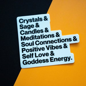 Spiritual Words Sticker / Witchy Sticker / Crystal Sticker / Self Love Sticker / Goddess Sticker / Spiritual Vibes / Meditation Sticker Sticker Only
