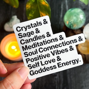 Spiritual Words Sticker / Witchy Sticker / Crystal Sticker / Self Love Sticker / Goddess Sticker / Spiritual Vibes / Meditation Sticker image 1