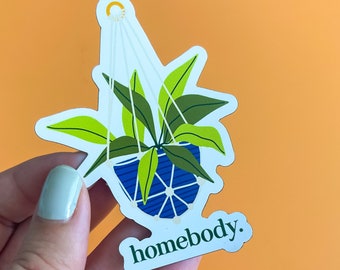 Hanging Plant Magnet | Hanging Plant Sticker | Plant Lady Sticker | Plant Lover Gifts | Homebody Magnet | Funny Plant | Earth Day Gifts