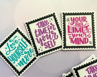 Self-Love Stamp Stickers: Waterproof Vinyl Decals