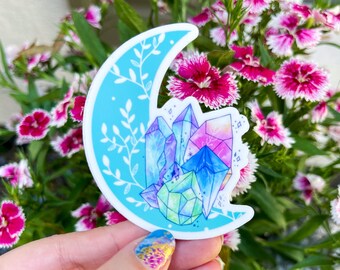 Moon Crystals Sticker / Spiritual Sticker / Witchy Sticker / Crystal Sticker /Goddess Sticker / Spiritual Vibes