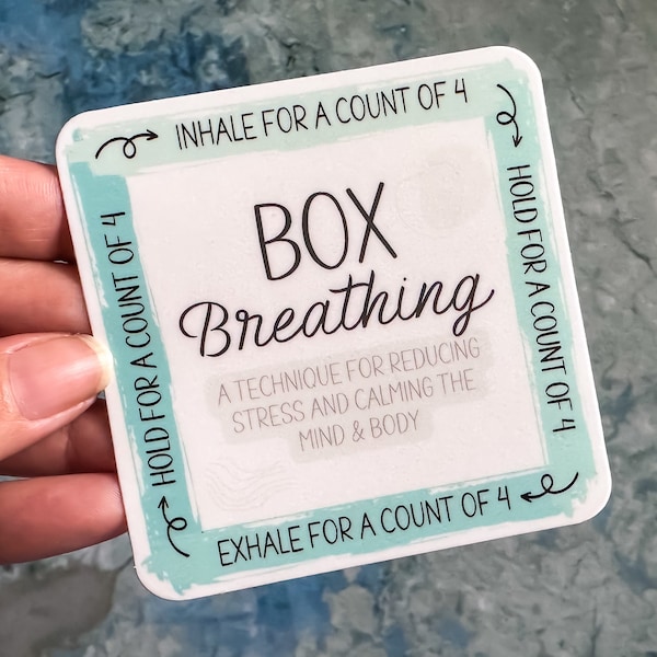 Box Breathing Technique Sticker | Square Breathing | Breathing Exercise Sticker | Inhale, Exhale Sticker | Therapy Sticker | Pregnancy Gift