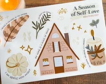 Fall Affirmations Sticker Sheet: Self-Love Autumn Stickers