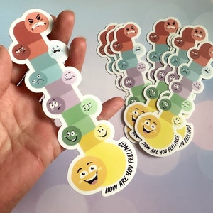 Gefühls-Thermometer-Aufkleber: Emoji-Stimmungsmesser, Tool für psychische Gesundheit