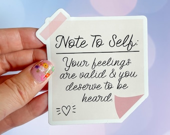 Your Feelings Are Valid Magnet | Reminder Magnet | Sticky Note Magnet Sticker | Note To Self | Mental Health Magnet | Therapy Magnet