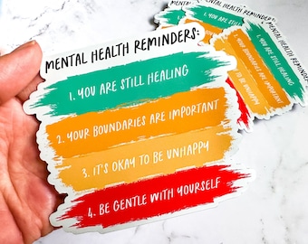 Mental Health Reminders Magnet: Self-Care, Boundaries, Healing