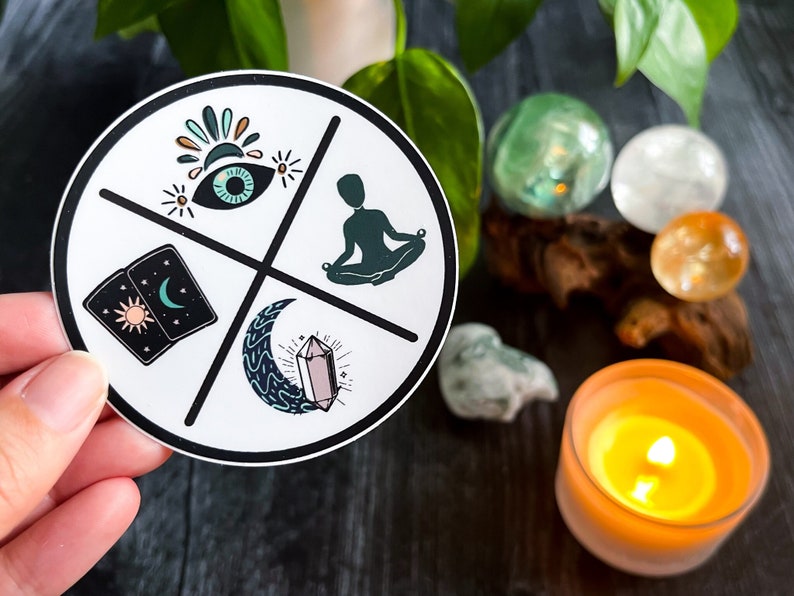 Spiritual Sticker / Witchy Sticker / Crystal Sticker /Sage Sticker / Goddess Sticker / Spiritual Vibes / Spiritual Cross Sticker image 1