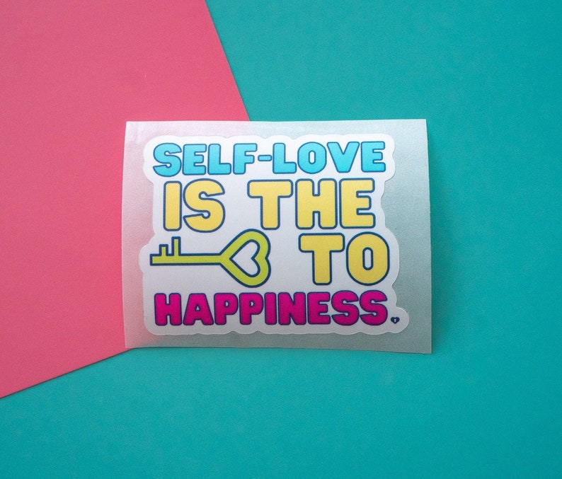 Self Love Is The Key To Happiness Sticker / Mental Health Sticker / Self Love Sticker / Key To Happiness Sticker image 3
