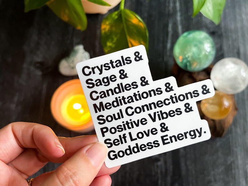 Spiritual Words Sticker / Witchy Sticker / Crystal Sticker / Self Love Sticker / Goddess Sticker / Spiritual Vibes / Meditation Sticker image 1