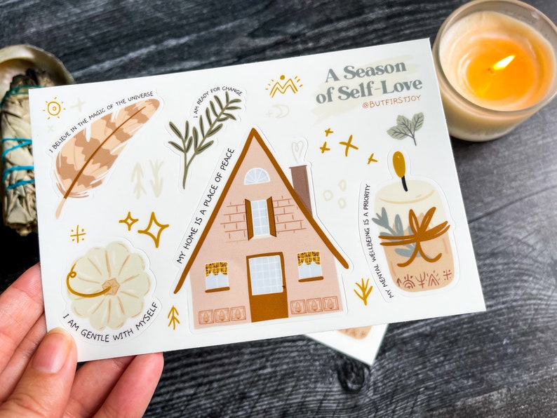 Fall Affirmations Sticker Sheet, Autumn Affirmations, Self-Love Stickers, Pumpkin Stickers, Fall aesthetic, comfort stickers witchy stickers image 8