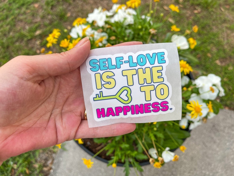 Self Love Is The Key To Happiness Sticker / Mental Health Sticker / Self Love Sticker / Key To Happiness Sticker image 2