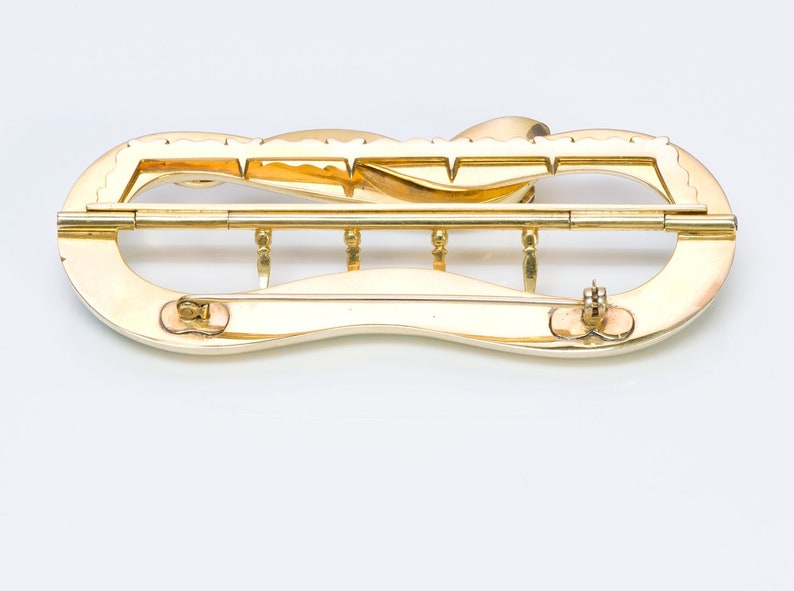 Antique Victorian Gold Snake Ruby Turquoise Buckle Pin