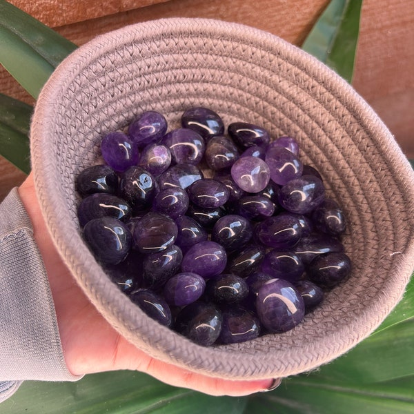 ONE High Quality Deep Purple Amethyst Tumble // Amethyst Pocket Stone // Amethyst Tumble Stone