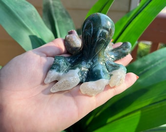 Sea (Ocean) Jasper Octopus Carving // Hand Carved Octopus // High Quality Octopus Carving // Octopus Home Decoration