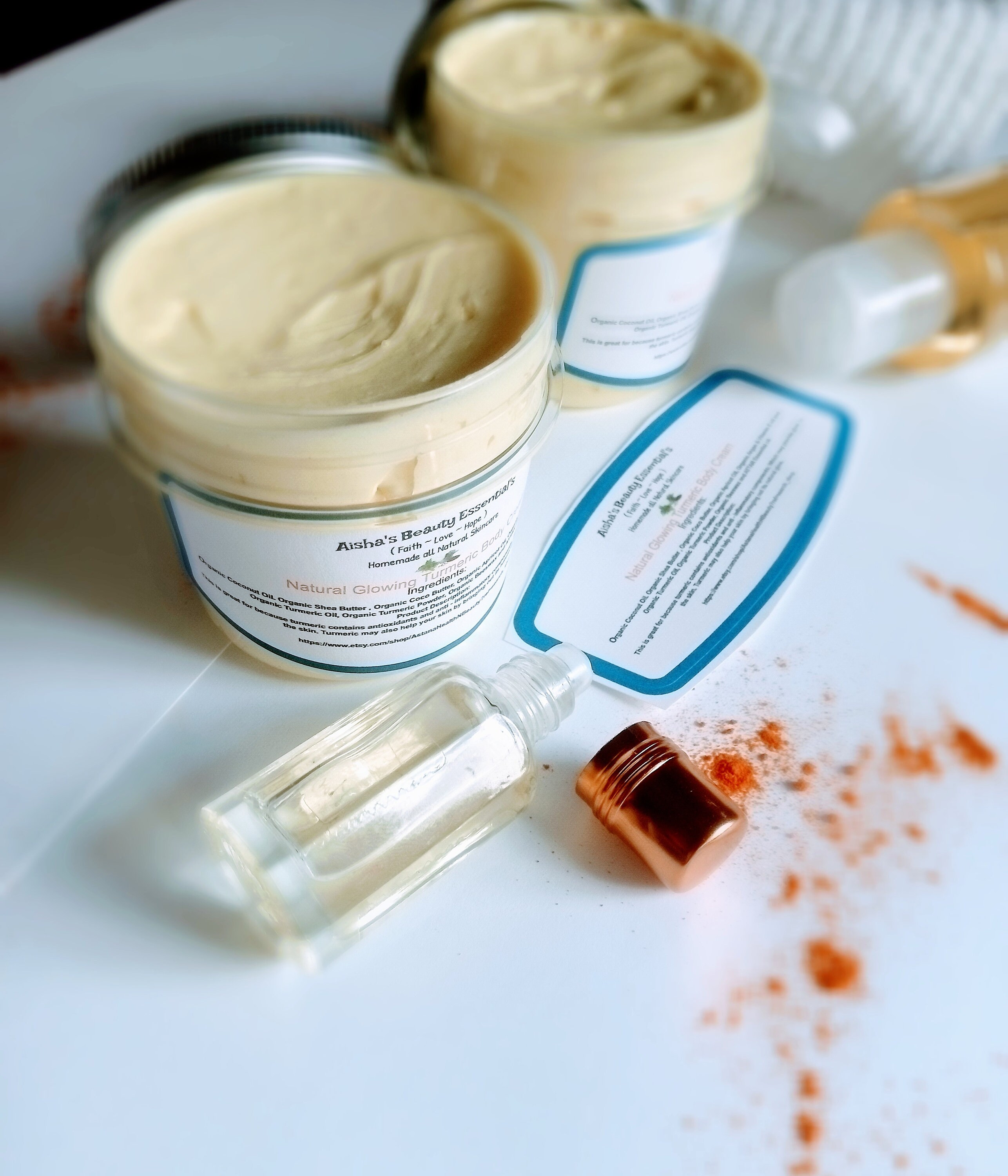 Natural Glowing Turmeric Body Cream Etsy