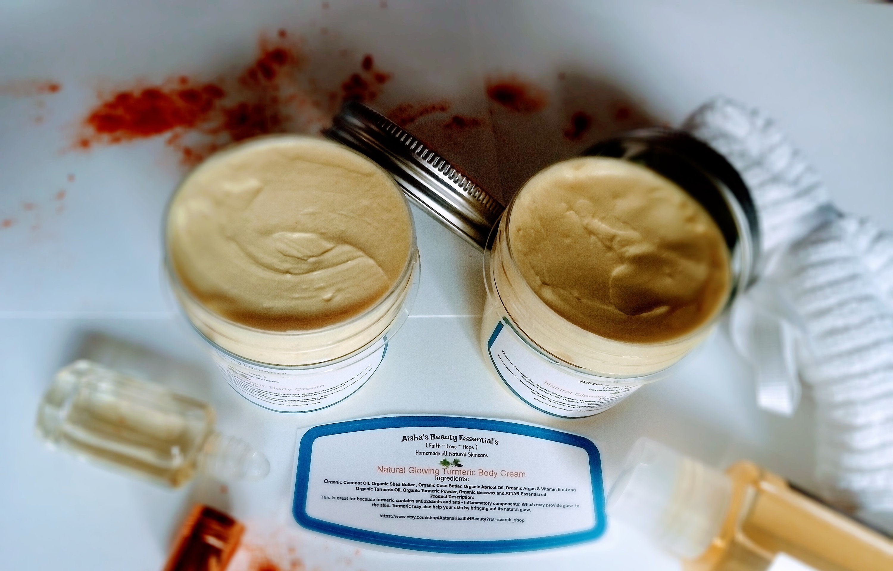 Natural Glowing Turmeric Body Cream Etsy