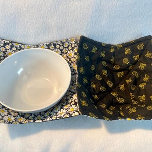 Bumble Bees | Sunflower | Lady Bugs | Feathers | Microwave Bowl Cozy | Reversible | Soup  | Ice Cream