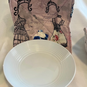 Paris | Owls | Birds | Microwavable Bowl Cozy | Reversible | Ice Cream | Soup