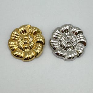 Flower Scarf Clip Ring Slide Gold Silver Tone Set of 2 Decoration Classic Retro