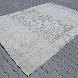 9x12 Turkish Rug, Vintage Rug 9x12, 9x12 Rug, Oversize Rug,Large Area Rug,Handmade Wool Rug,Persian Rug,Oushak Rug 9x12,Faded,Muted,Rug,9x12