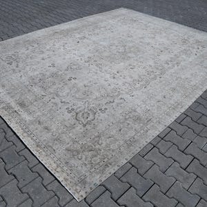 9x12 Oversize Persian Rug, 9x12 Oversize Rug, 9x12 Neutral Rug, Turkish Rug 9x12, 9x12 Vintage Rug, Oushak Rug, Beige, Brown, 9x12 Rug, Gift