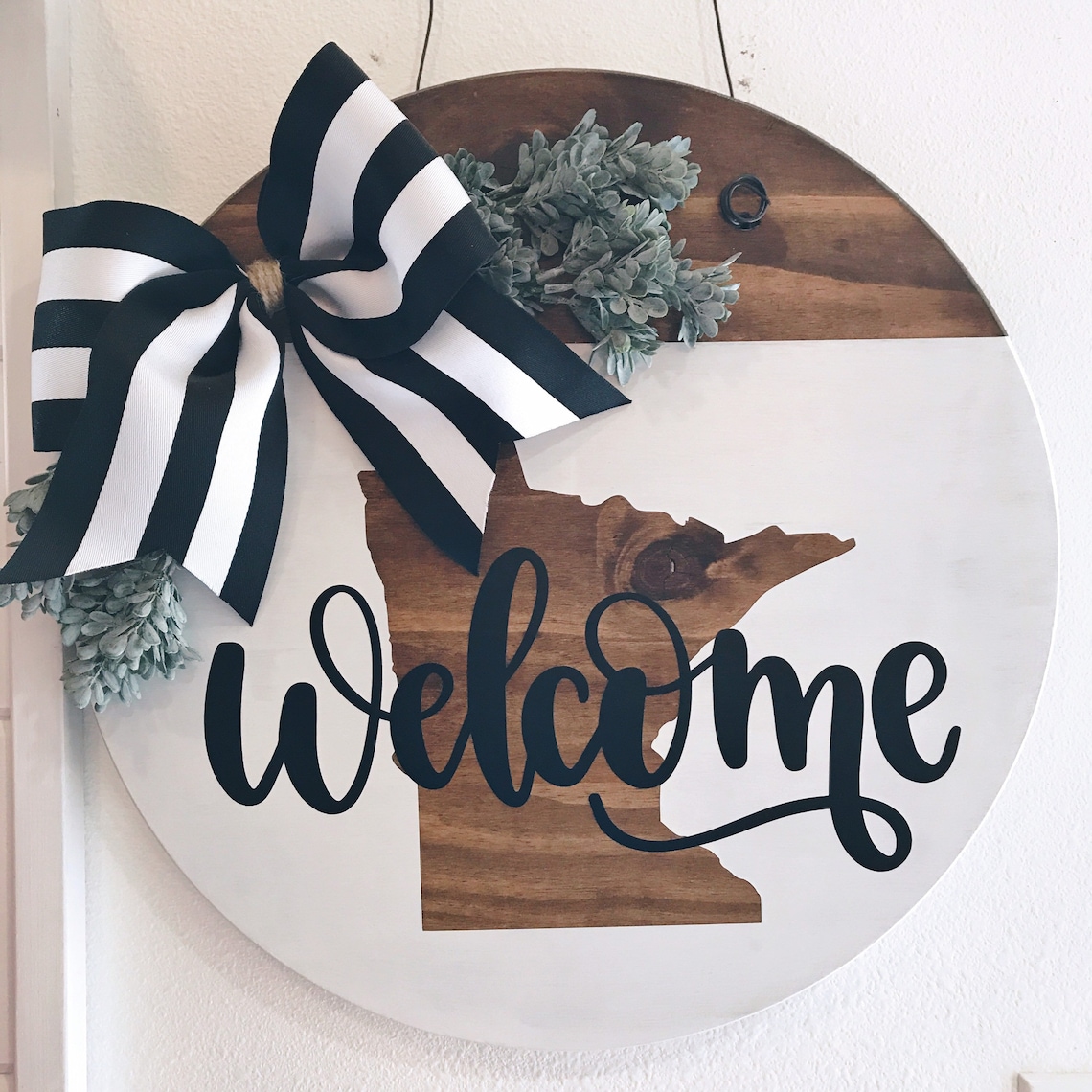 ROUND SIGN Minnesota Customize State Etsy