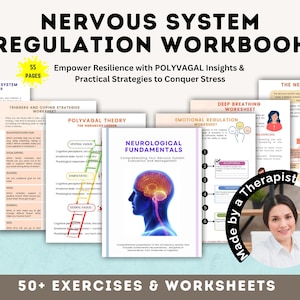 Nervensystem Regulation Arbeitsbuch & Arbeitsblatt Bündel, Polyvagal Theory Leiter Vagus Vagal Nerve Therapie Techniken Arbeitsblätter Co-Regulierung