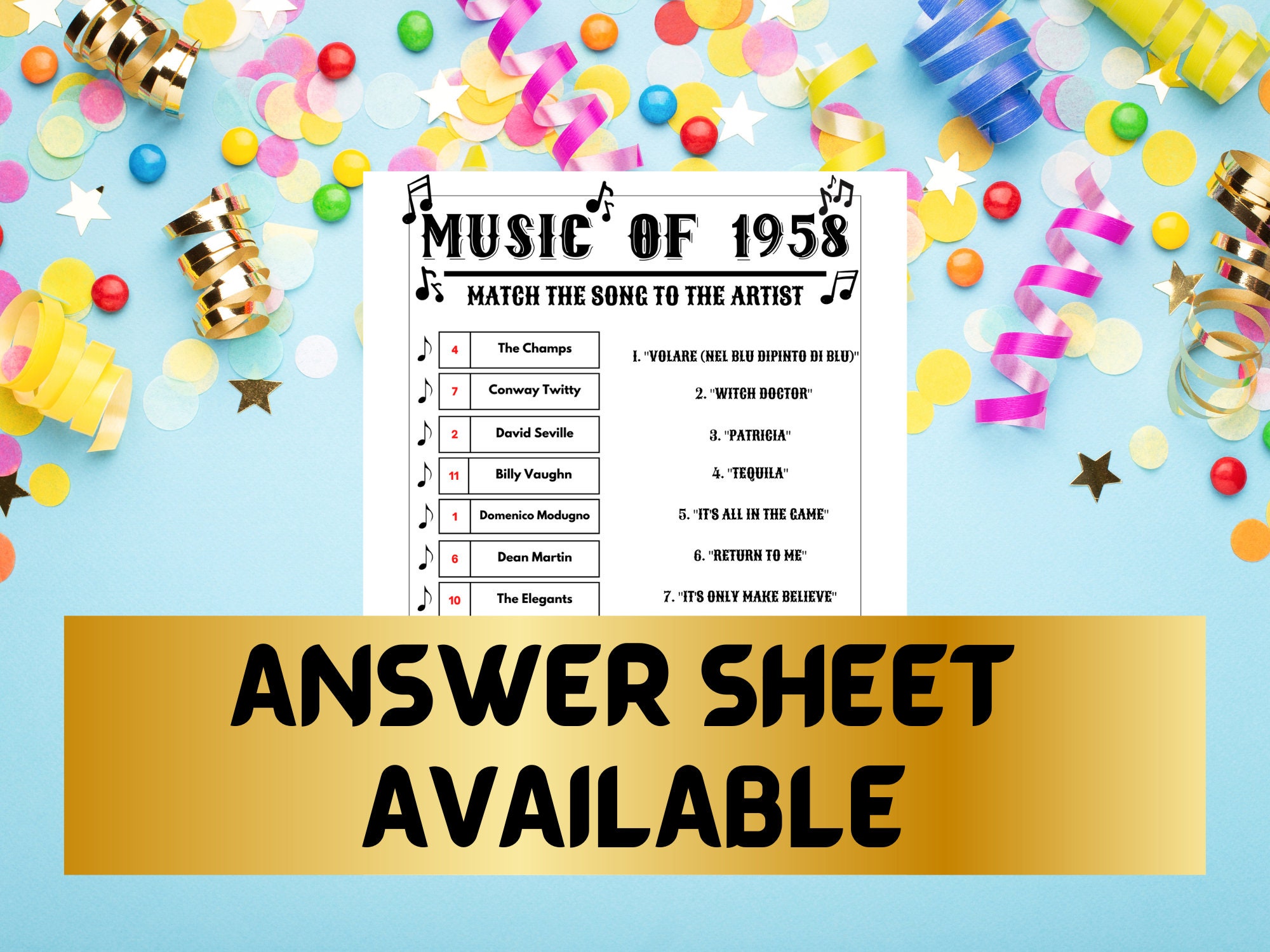 65th Birthday Party Games Printable, Born in 1958, 14 Birthday Games ...