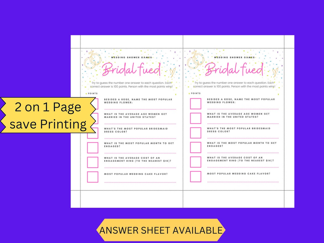 Bridal Shower Games Bundle Bridal Fued How Well Do You Know Etsy
