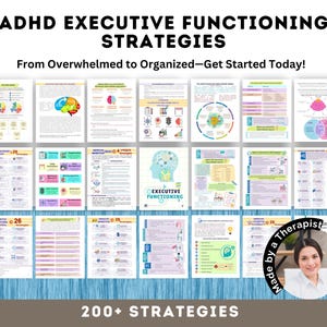 ADHD Executive Functioning Strategies & Skills, Emotional Regulation for Adults Kids,  ADHD Coping Skills, Time Management,, Planning Skills