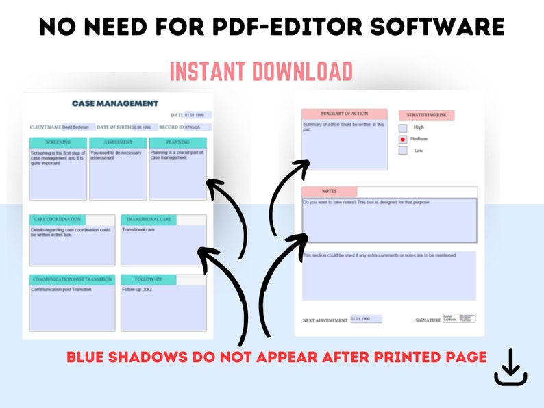 Fillable Case Management Form Bundle | Client Documentation (PDF ...