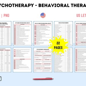 Psychotherapy Cheat Sheets PDF, Therapist Documentation Tools, Mental Health Assessment, Health Desk Top Reference, Therapy Study Guide
