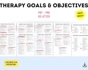 Therapiedoelen en -doelen Cheatsheets, behandelplan (pdf)