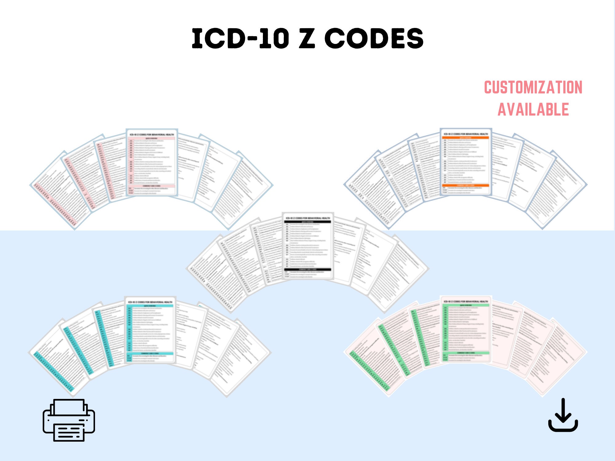 Psychotherapy Notes, Therapist Cheat Sheets, CPT Codes, Icd10,mental
