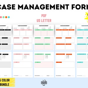 Paquete de formularios de gestión de casos rellenables/notas de progreso, documentación del cliente digital, notas editables del administrador de casos, plantilla PDF de trabajador social