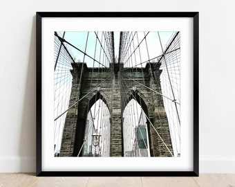 Puente de Brooklyn, Impresión de Brooklyn, Impresión del puente de Brooklyn, Fotografía del puente de Brooklyn, Impresión del puente de la ciudad de Nueva York [Brooklyn, Nueva York]