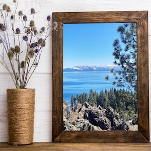 Impresión del paisaje del lago Tahoe, impresión del lago Tahoe de primavera, impresión de la naturaleza del lago Tahoe, impresión de la fotografía del lago Tahoe [Eagle Rock, Lake Tahoe]