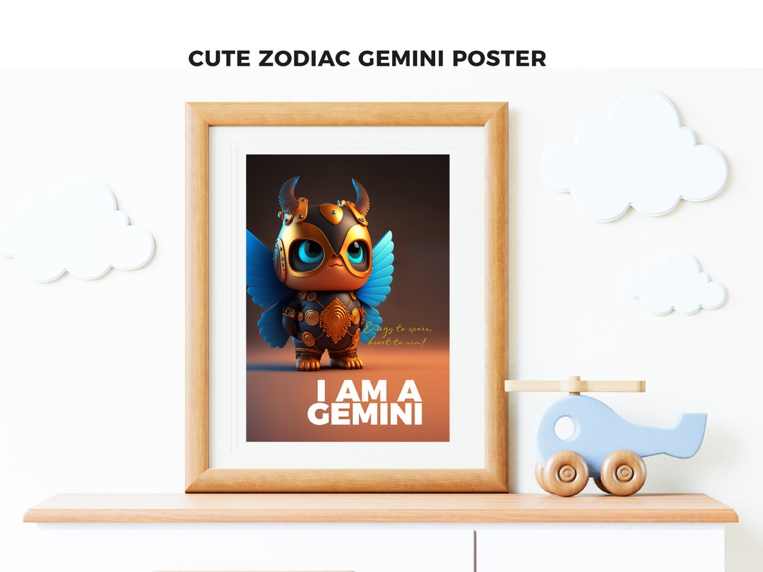 Birth Star Gemini Zodiac Poster Nursery Wall Art Zodiac - Etsy