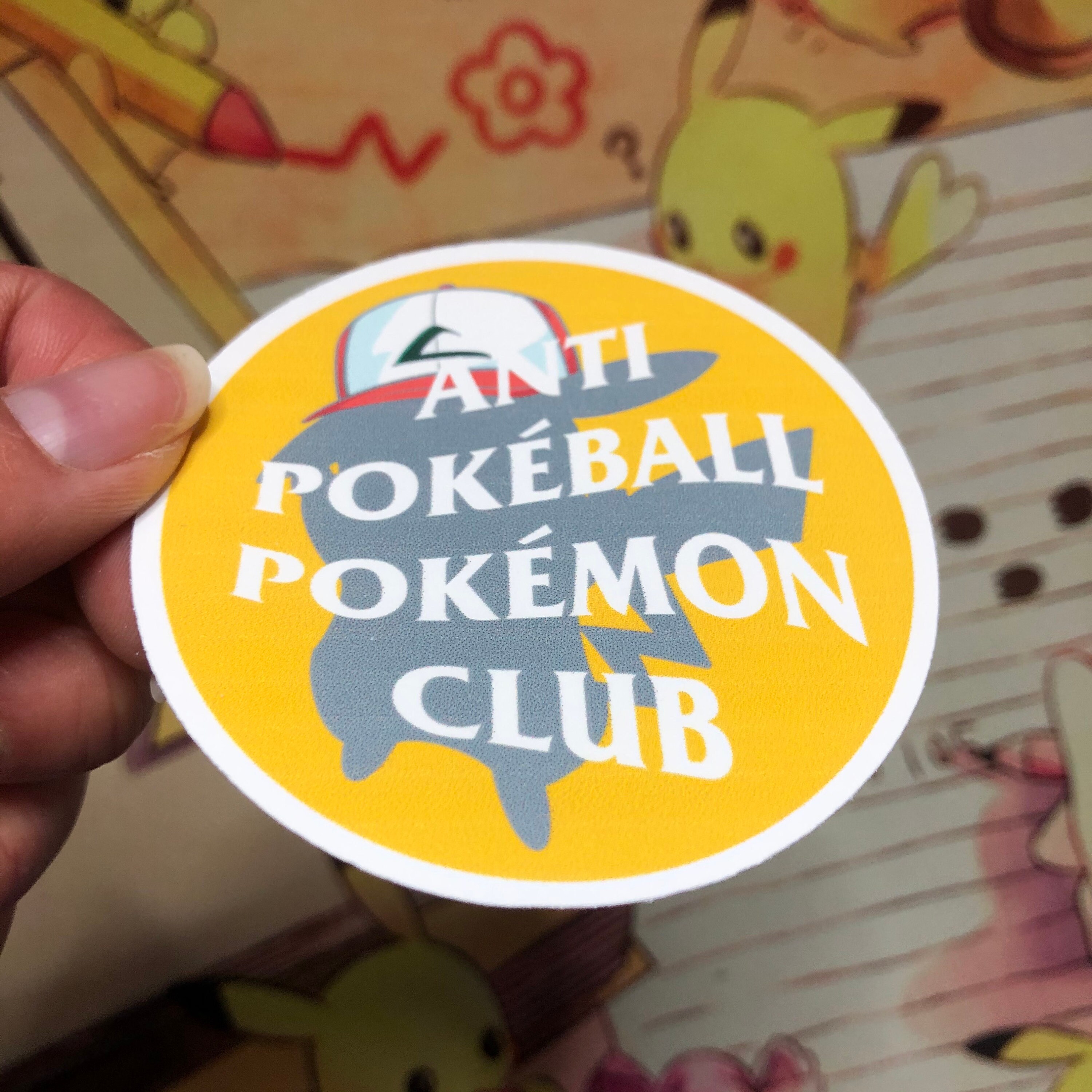 Anti Pokeball Pokemon Club Sticker Bundle, Pikachu Silhouette Sticker,  Pikachu Hoodie Sticker, Pokemon Sticker 