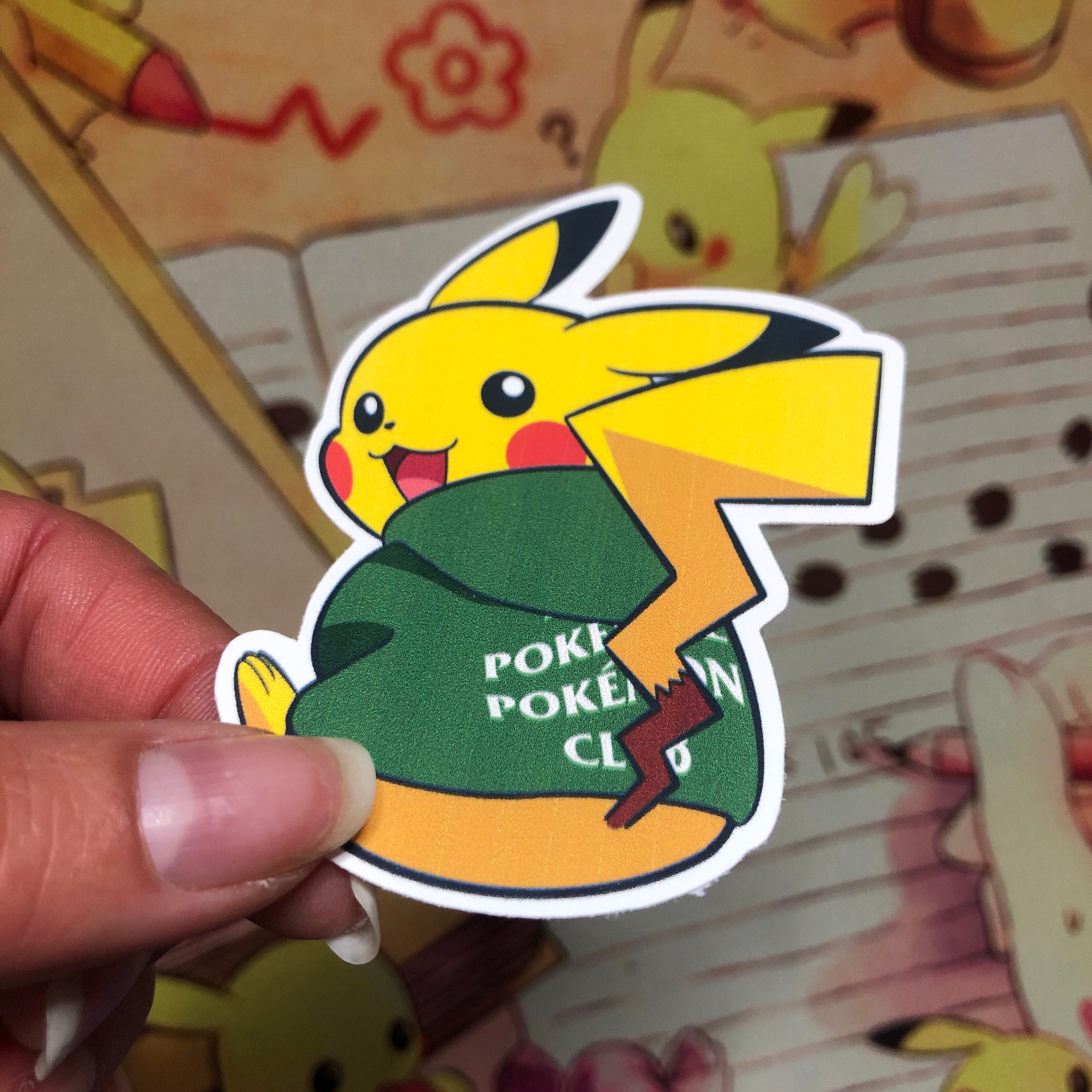 Anti Pokeball Pokemon Club Sticker Bundle, Pikachu Silhouette Sticker,  Pikachu Hoodie Sticker, Pokemon Sticker 
