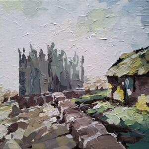 Original Irish canvas | Castle painting | Clare Ireland | Irish art | Galway Ireland | Acrylic painting | Morning Light over Bunratty Castle