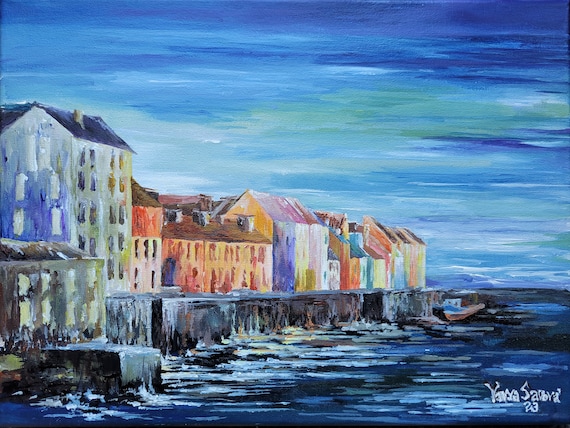 West of Ireland art | The Long Walk Galway Ireland 4 | Art from Galway | Irish art | Archival pigment ink print | Irish painting print